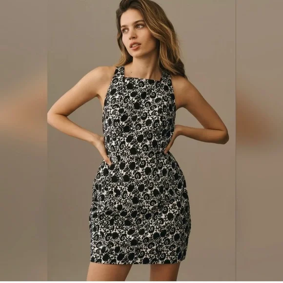 slim fit dress slacks Anthropologie Maeve Halter V-Neck Scallop, Button Front, Mini Dress – Luxy  Thrift